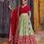 green silk blend printed traditional lehenga choli