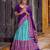 sky blue silk blend printed traditional lehenga choli