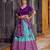 sky blue silk blend printed traditional lehenga choli