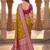 Mustard soft banarasi silk saree with zari weaving meenakari design