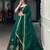 green crepe embroidered traditional lehenga choli with free size upto 44