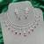 ruby red emerald cut crystal bridal jewellery set, silver plated necklace & earrings