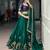 green crepe embroidered traditional lehenga choli with free size upto 44