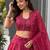pink organza printed traditional lehenga choli with free size upto 42