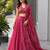 pink organza printed traditional lehenga choli with free size upto 42