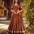 brown cotton silk printed traditional lehenga choli