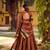 brown cotton silk printed traditional lehenga choli