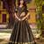 dark brown cotton silk printed traditional lehenga choli