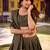 dark brown cotton silk printed traditional lehenga choli