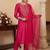 Women Floral Embroidered Thread Work Kurta with Trousers & With Dupatta