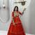 orange cotton silk embroidered traditional lehenga choli with free size upto 42