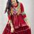 red cotton silk embroidered traditional lehenga choli with free size upto 42