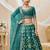 green art silk embroidered traditional lehenga choli