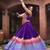 purple rayon printed traditional lehenga choli with free size upto 42