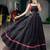 black cotton silk handmade traditional lehenga choli with free size upto 42