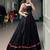 black cotton silk handmade traditional lehenga choli with free size upto 42