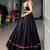 black cotton silk handmade traditional lehenga choli with free size upto 42