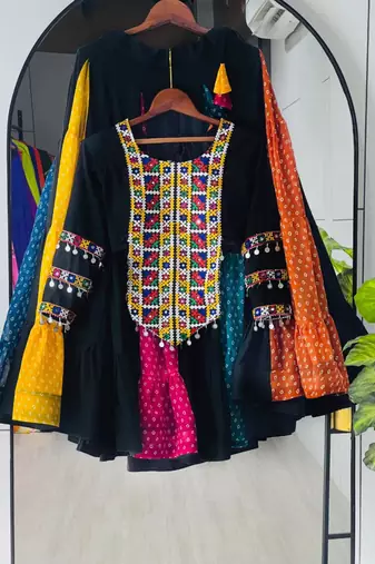 multicolor rayon printed traditional lehenga choli with free size upto 44
