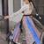 multicolor cotton silk embroidered traditional lehenga choli with free size upto 42