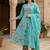 Women Floral Printed Beads and Stones Cotton Kurta with Trousers & With Dupatta