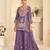 Lavender silk blend with hand work with real mirror kurta palazzo with dupatta