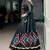 black silk blend embroidered traditional lehenga choli with free size upto 42