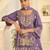 Lavender silk blend with hand work with real mirror kurta palazzo with dupatta
