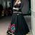 black silk blend embroidered traditional lehenga choli with free size upto 42