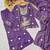 Lavender silk blend with hand work with real mirror kurta palazzo with dupatta