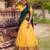 yellow cotton silk woven traditional lehenga choli with free size upto 42