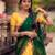 yellow cotton silk woven traditional lehenga choli with free size upto 42