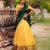 yellow cotton silk woven traditional lehenga choli with free size upto 42