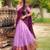lavender cotton silk woven traditional lehenga choli with free size upto 42