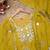 Yellow silk blend with hand work with real mirror kurta palazzo with dupatta