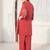 Women Floral Embroidered Thread Work Cotton Kurta with Trousers