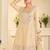 Cream silk blend with hand work with real mirror kurta palazzo with dupatta