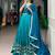 teal silk blend embroidered traditional lehenga choli with free size upto 42