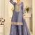 Lavender silk blend with hand work with real mirror kurta palazzo with dupatta