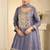 Lavender silk blend with hand work with real mirror kurta palazzo with dupatta