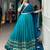 teal silk blend embroidered traditional lehenga choli with free size upto 42