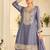 Lavender silk blend with hand work with real mirror kurta palazzo with dupatta