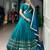 teal silk blend embroidered traditional lehenga choli with free size upto 42