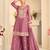 Mauve silk blend with hand work with real mirror kurta palazzo with dupatta
