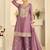 Mauve silk blend with hand work with real mirror kurta palazzo with dupatta