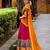 multicolor silk blend printed traditional lehenga choli with free size upto 42