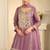 Mauve silk blend with hand work with real mirror kurta palazzo with dupatta