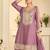 Mauve silk blend with hand work with real mirror kurta palazzo with dupatta