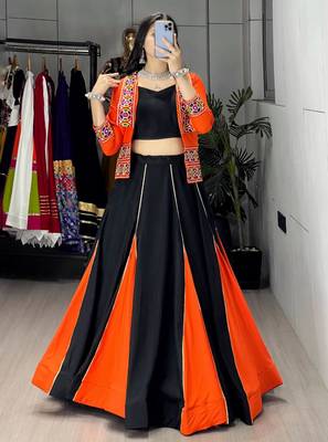 multicolor rayon plain traditional lehenga choli with free size upto 42 2