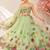 green organza printed traditional lehenga choli with free size upto 42