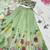 green organza printed traditional lehenga choli with free size upto 42